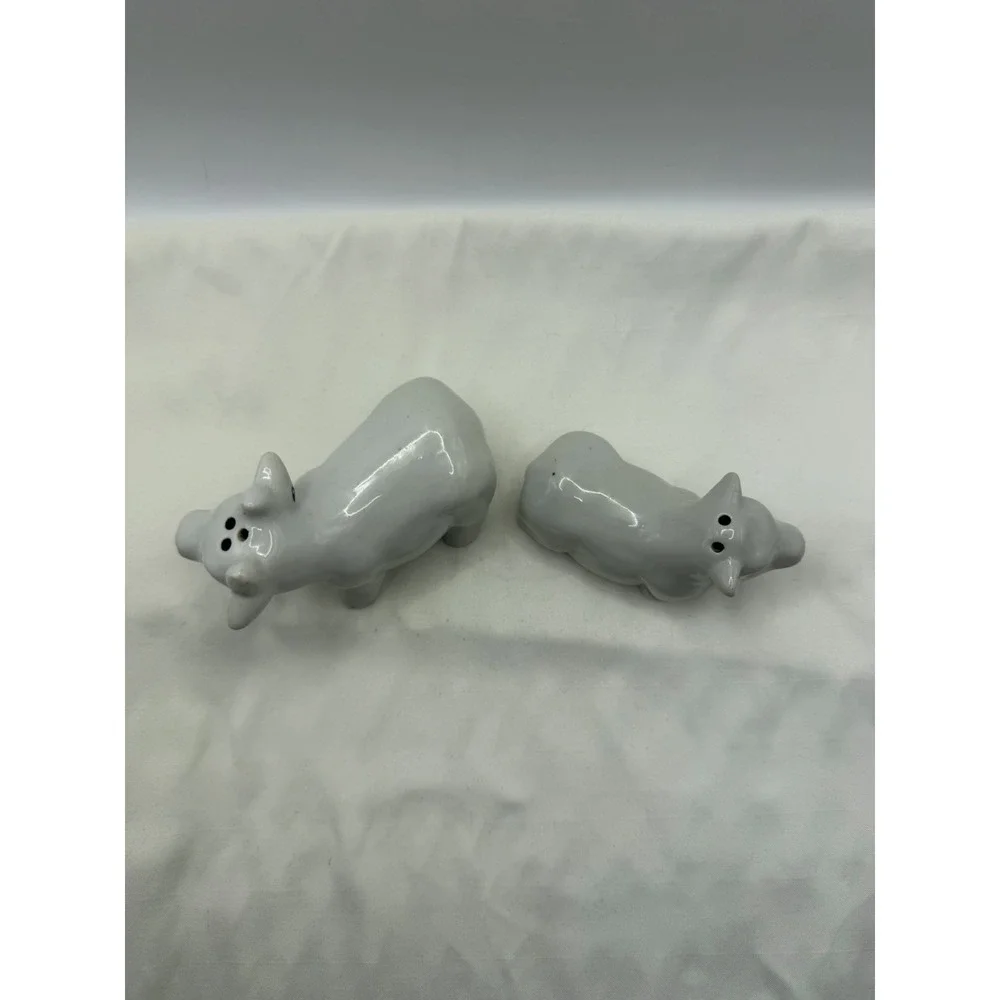 Ceramic White Cows Salt & Pepper Shakers